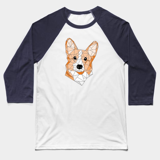 Corgi Fawn Stained Glass Baseball T-Shirt by inotyler